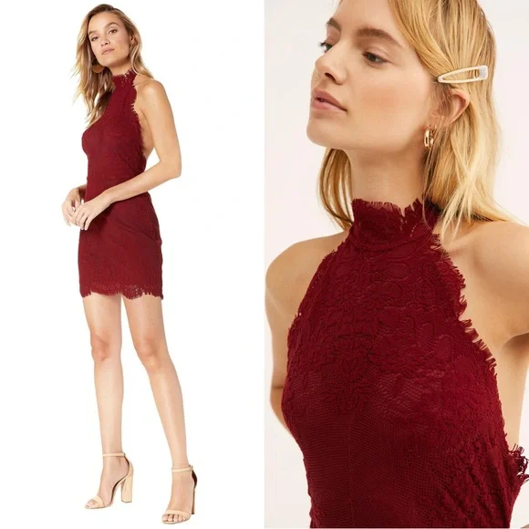 Free People | Dresses | Free People Harper High Neck Lace Dress | Poshmark